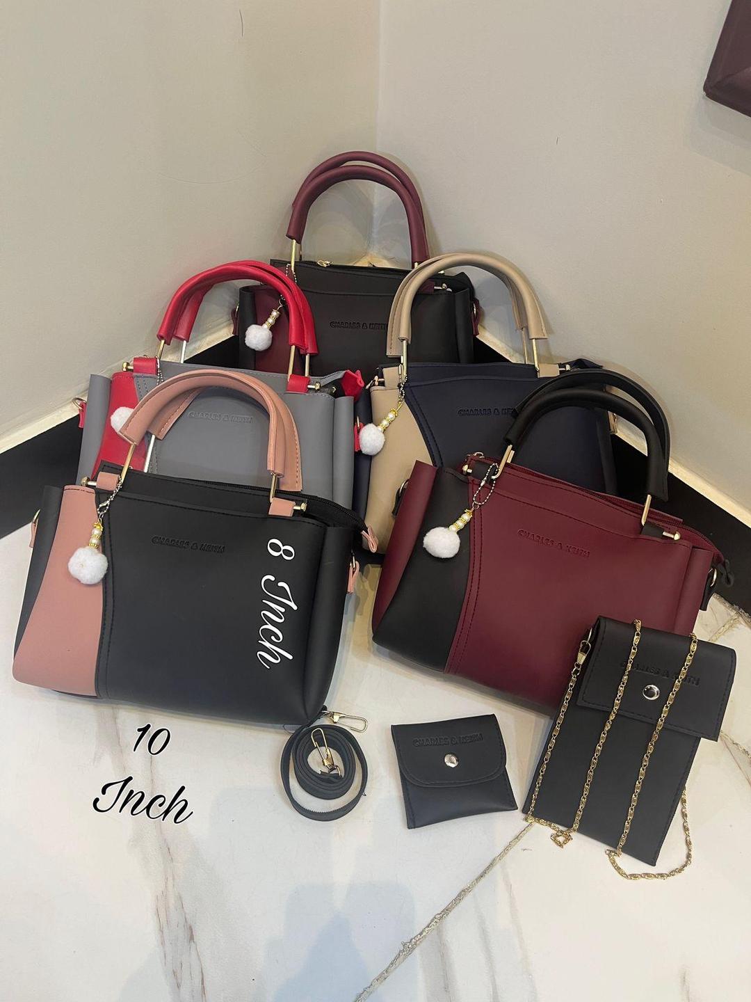 Charles And Kieth 3 Piece Set Mobile Wallet With Long Chain & Long Belt or Coin Pouch