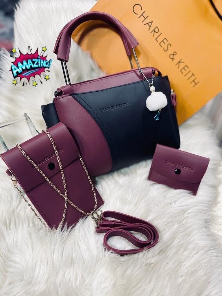 Charles And Kieth 3 Piece Set Mobile Wallet With Long Chain & Long Belt or Coin Pouch - Image 6