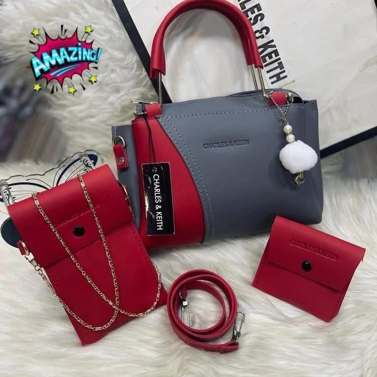 Charles And Kieth 3 Piece Set Mobile Wallet With Long Chain & Long Belt or Coin Pouch - Image 3